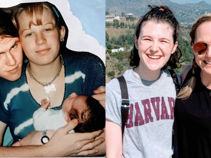 Teen mom shares photos right after having her baby versus now that she's grown